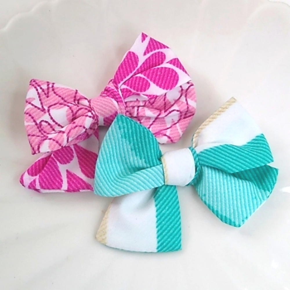 Dog Hair Bows - Set of 2 Bows for Pets with clip